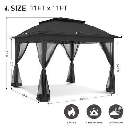 Gazebo escamotable en acier Cozywor de 11 pi x 11 pi avec moustiquaire