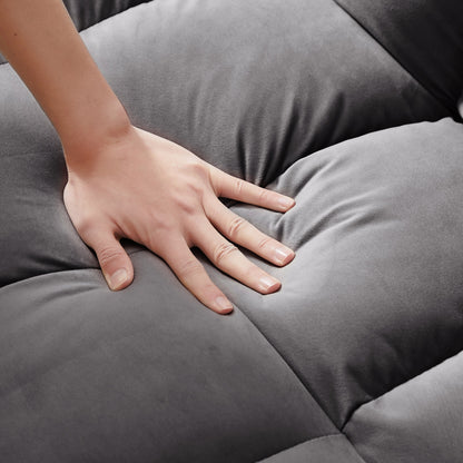 Canapé-lit convertible 3 en 1 gris foncé moderne 70,86 avec dossier réglable et roulettes pour salon