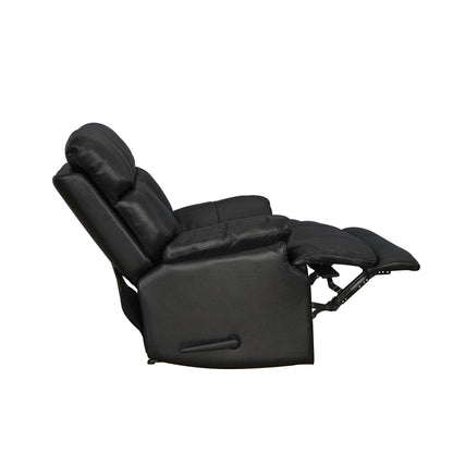 Fauteuil inclinable manuel extensible avec repose-pieds en cuir véritable marron de qualité supérieure Davin
