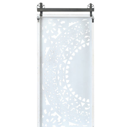 Décoration murale en bois blanc ivoire vieilli avec des accents noirs (lot de 2)