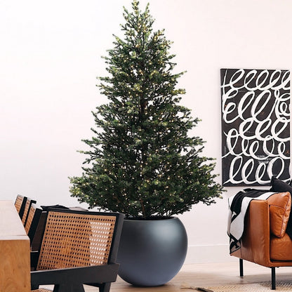 DreamPatio Riverside Fiberstone Modern Sphere Planter for Indoor/Outdoor