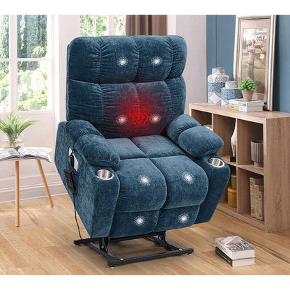 Fauteuil inclinable à double moteur OKIN pour personnes âgées avec chauffage, massage, inclinaison à 180° et dossier/repose-pieds réglable