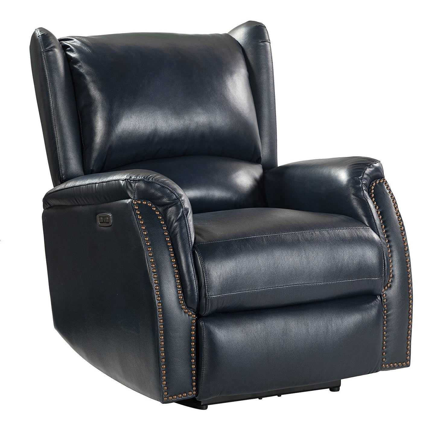Fauteuil inclinable électrique en cuir véritable Eduardo avec port USB, lot de 2