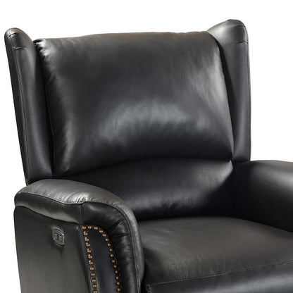 Fauteuil inclinable électrique en cuir véritable Eduardo avec port USB, lot de 2