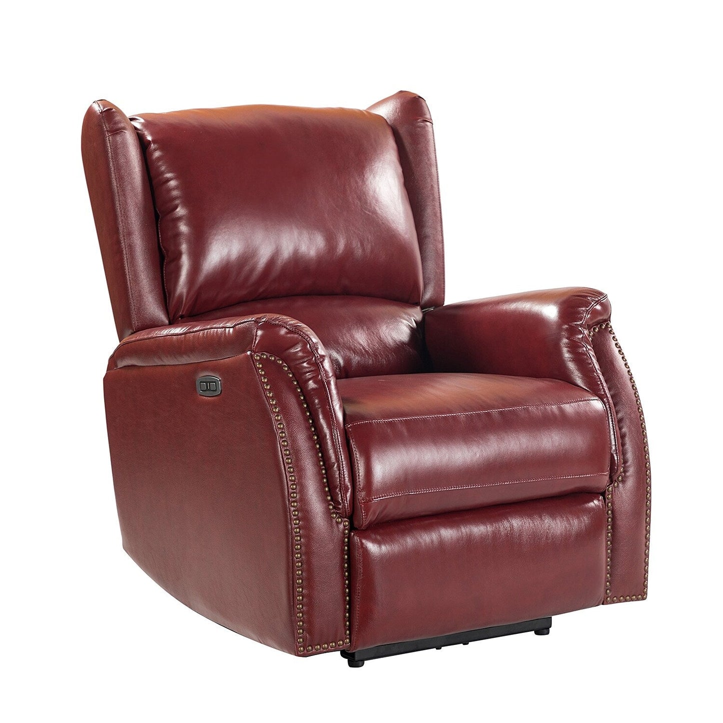 Fauteuil inclinable électrique en cuir véritable Eduardo avec port USB, lot de 2