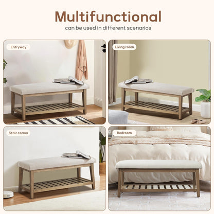 Banc à chaussures d'entrée Banc de rangement Banc rembourré