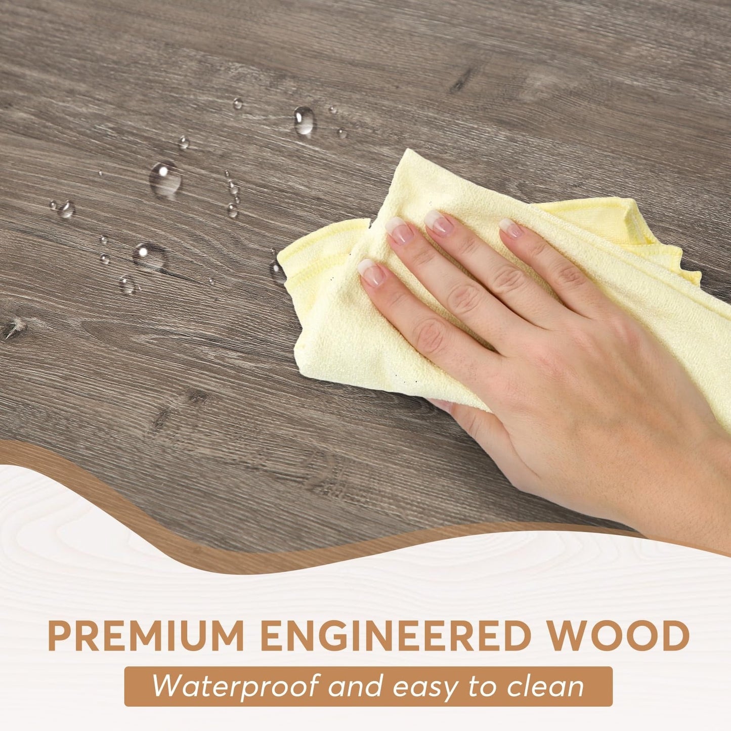 Table à manger de ferme pour 6 personnes, table de cuisine rectangulaire en bois de 70,8 pouces