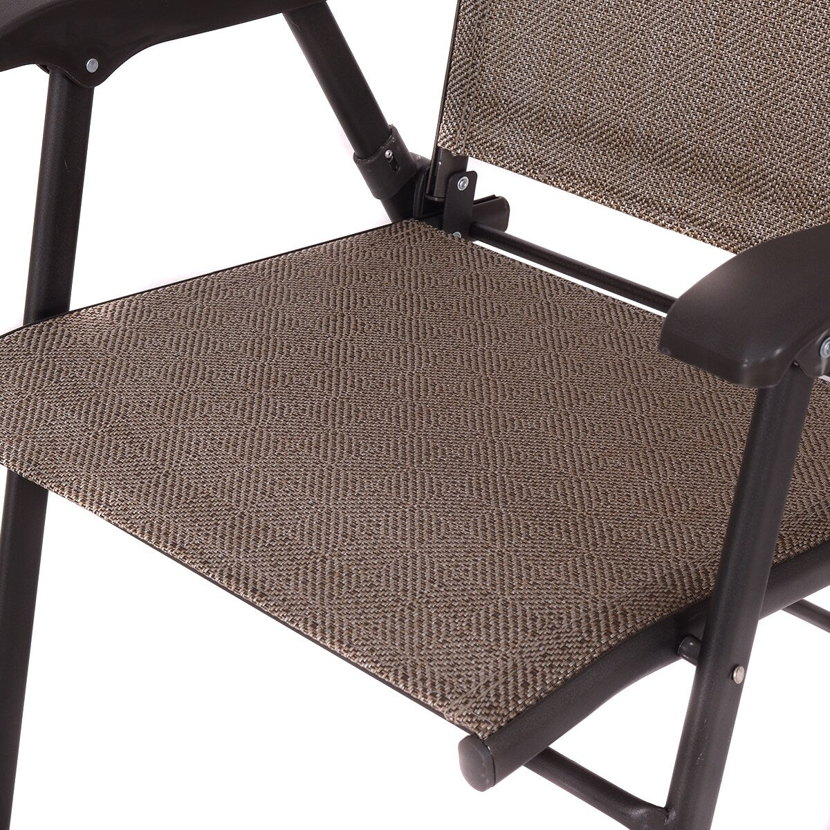 Ensemble de 2 fauteuils pliants pour patio, marron