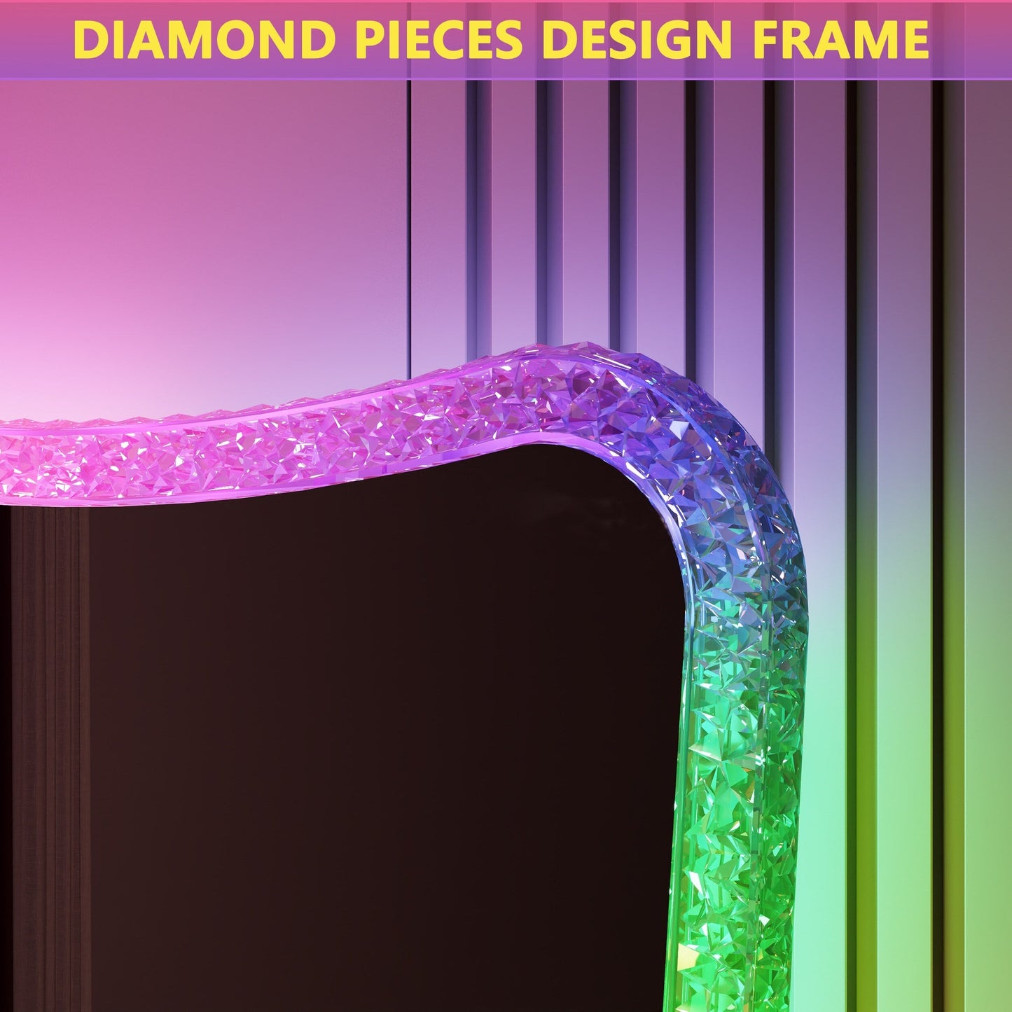 Miroir pleine longueur avec lumières RVB - Blanc