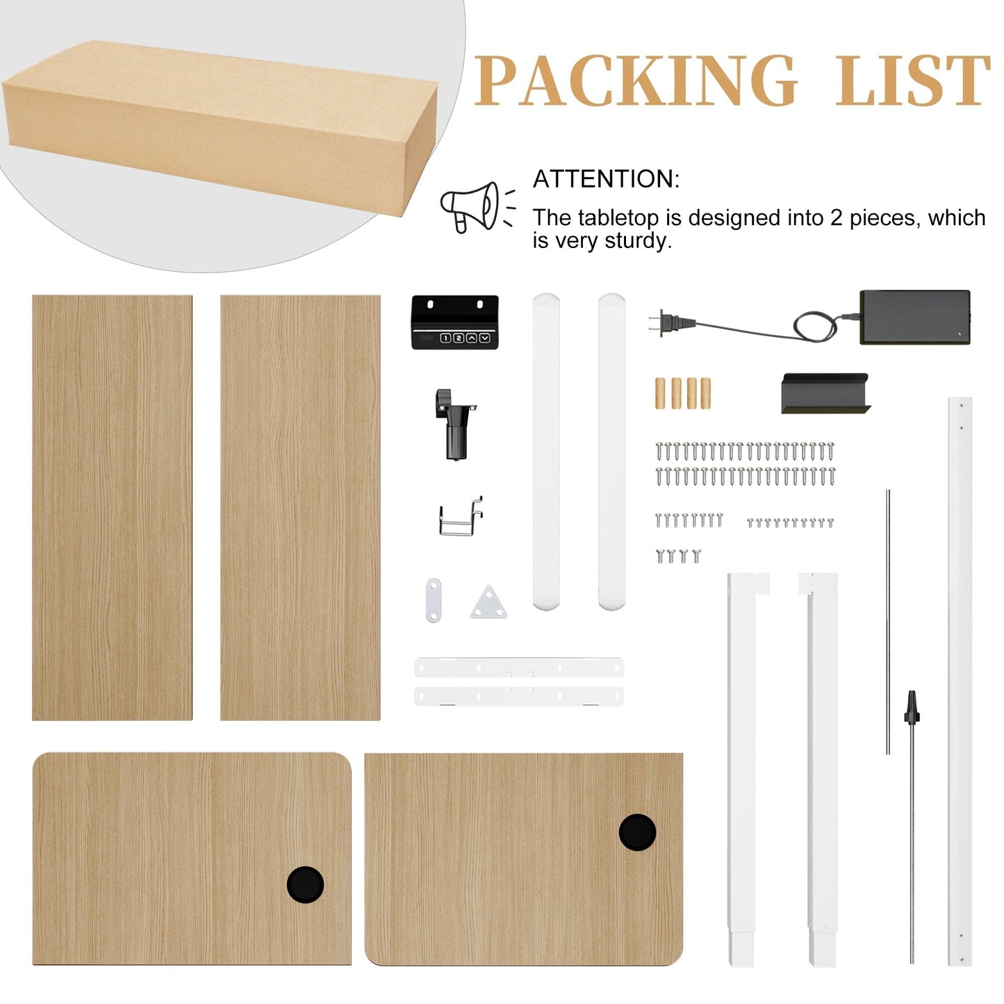 Bureau debout électrique réglable en hauteur Futzca, bureau assis-debout pour ordinateur avec panneau d'épissure