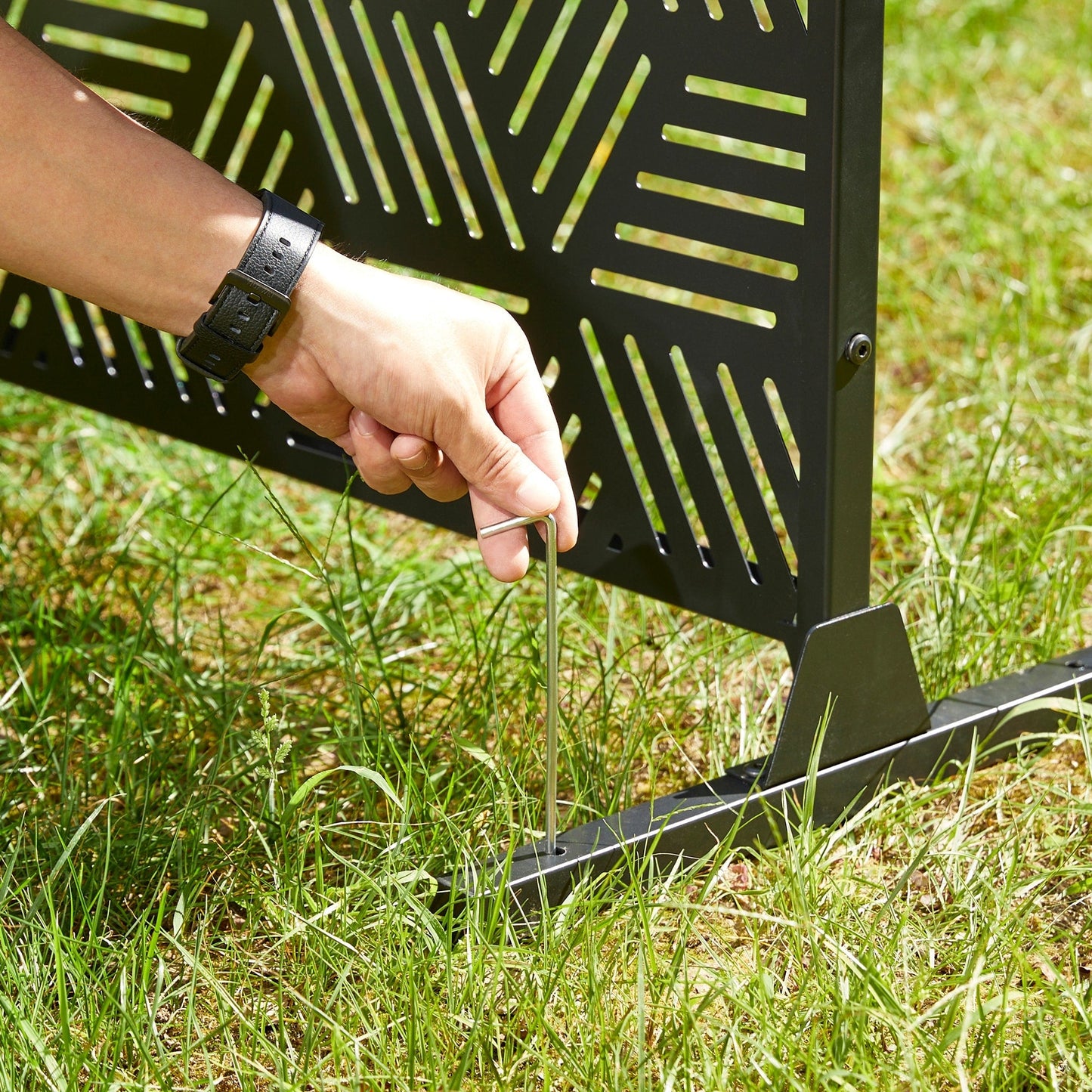 Paravent de confidentialité à 3 panneaux galvanisé à motifs floraux de 6 pieds de Glitzhome