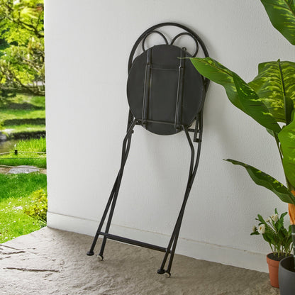 Ensemble de bistrot pliant d'extérieur en métal Glitzhome 3 pièces avec table et chaises