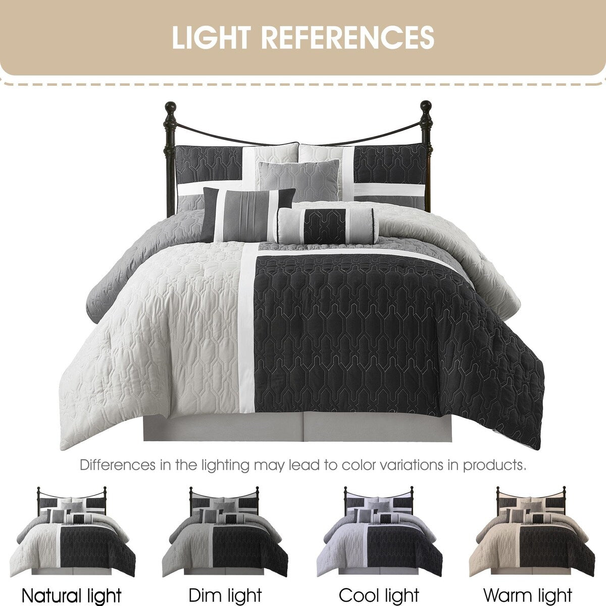 Nanshing Blake 7 Piece Modern Colorblock Comforter Set