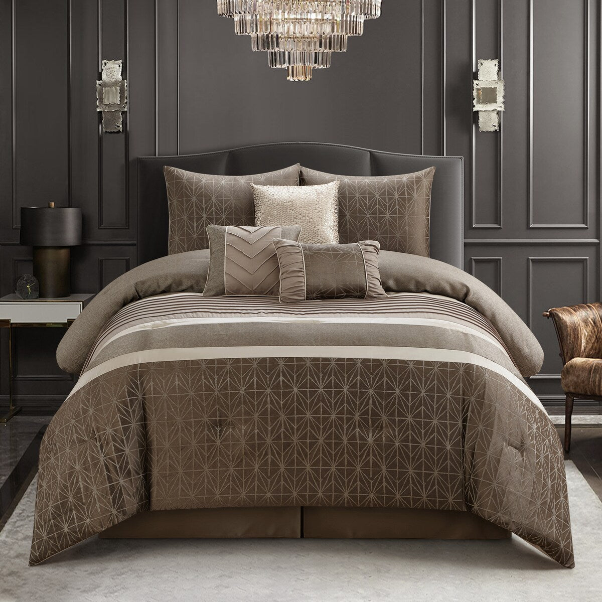 Nanshing Bryan 7 Piece Geometric Comforter Set