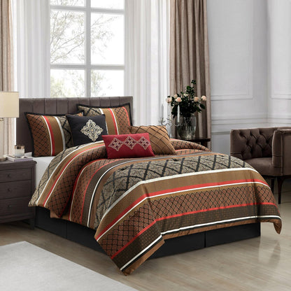 Nanshing Jensen 7 Piece Jacquard Geometric Comforter Set