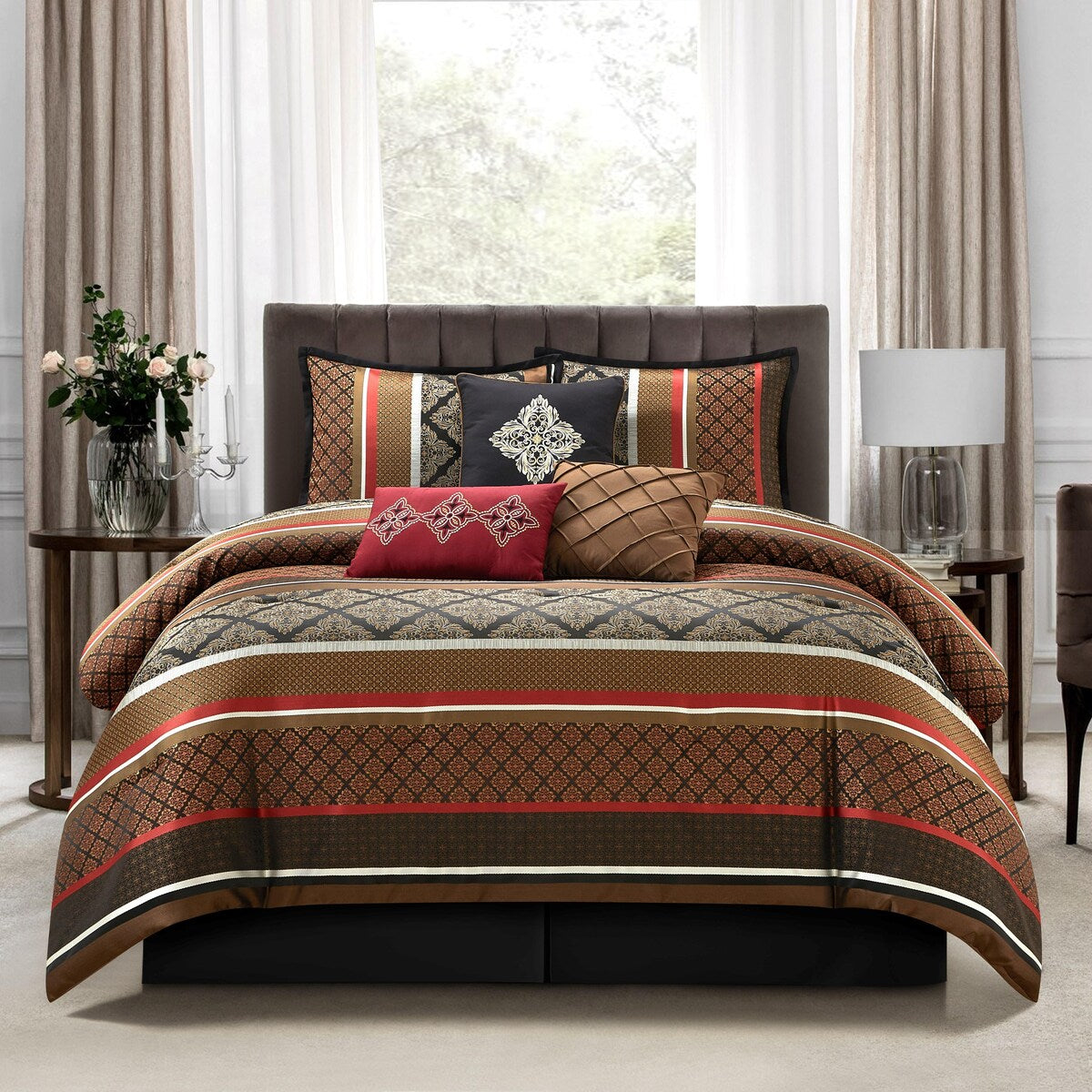 Nanshing Jensen 7 Piece Jacquard Geometric Comforter Set