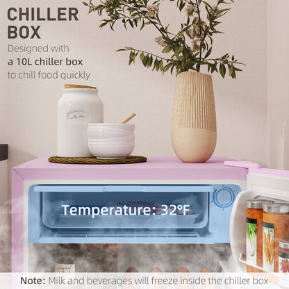 Mini-réfrigérateur compact HOMCOM de 3,2 pi³ avec congélateur, porte simple et thermostat réglable pour chambre à coucher