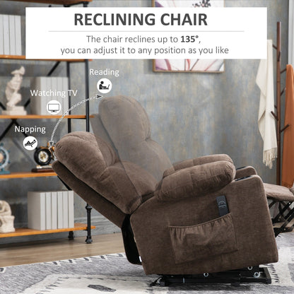 Fauteuil releveur électrique HOMCOM pour personnes âgées, fauteuil inclinable de salon surdimensionné avec télécommande