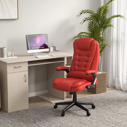 Fauteuil de bureau massant et vibrant HOMCOM à dossier haut avec 6 points de vibration, beige