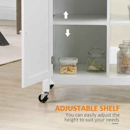 Desserte de cuisine HOMCOM, plateau en bois, sur roulettes, avec étagère ouverte et tiroir de rangement, pour salle à manger et cuisine