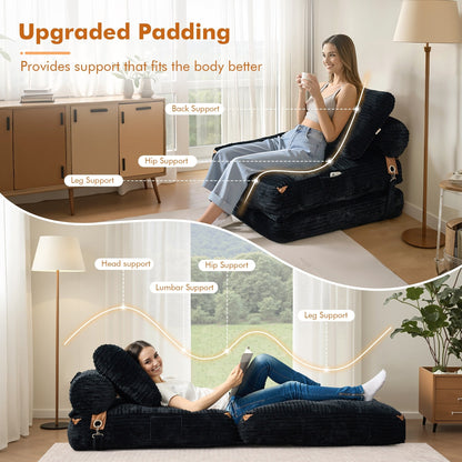 Canapé-lit pliant moderne en velours côtelé HOOOWOOO