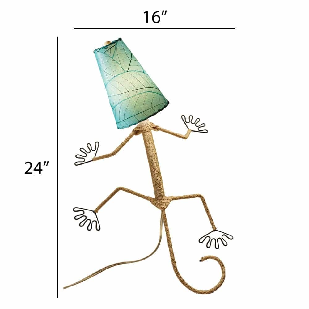 Eangee Handmade Gecko Wall Lamp Combo, Cocoa Leaves Shade, 16 x 7 x 24 in. - 16 x 7 x 24