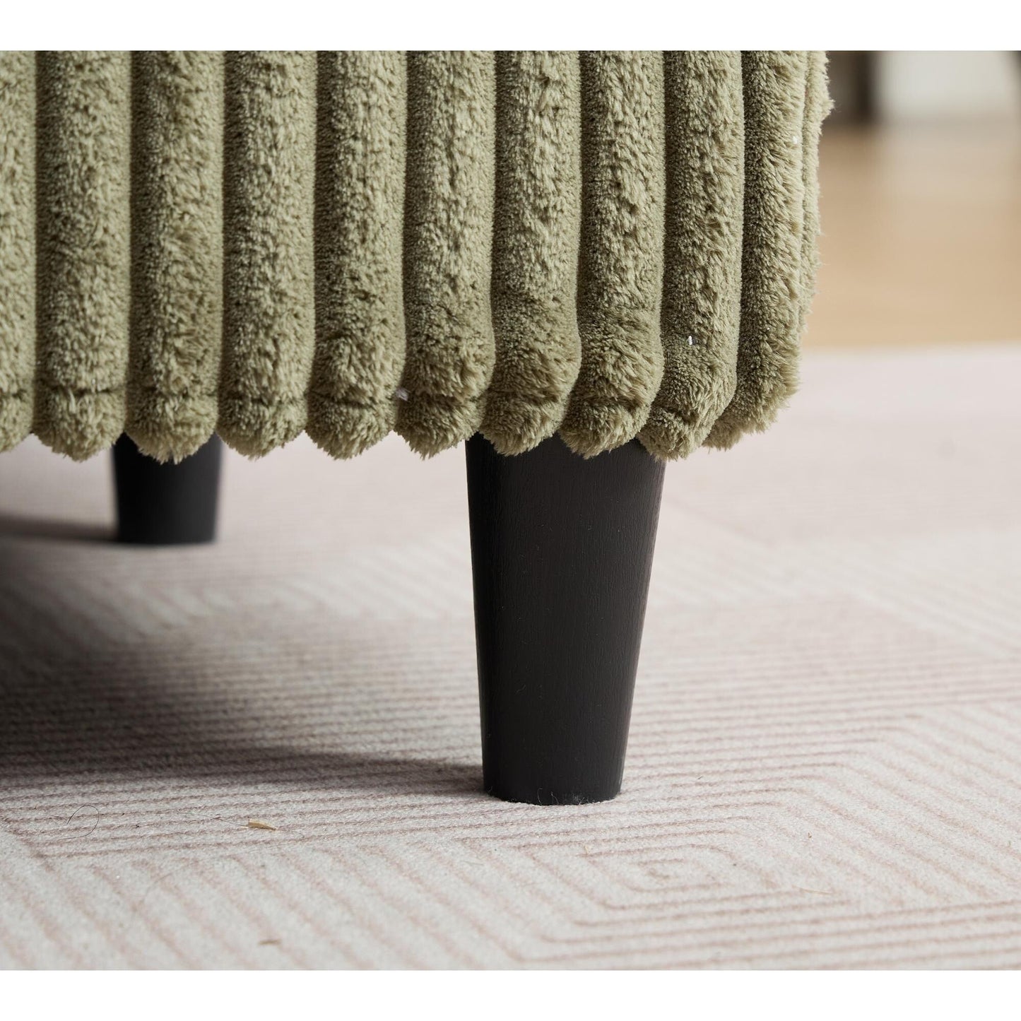 Canapé-lit Harmonia 109 W surdimensionné en velours côtelé, siège profond, double méridienne avec 4 oreillers