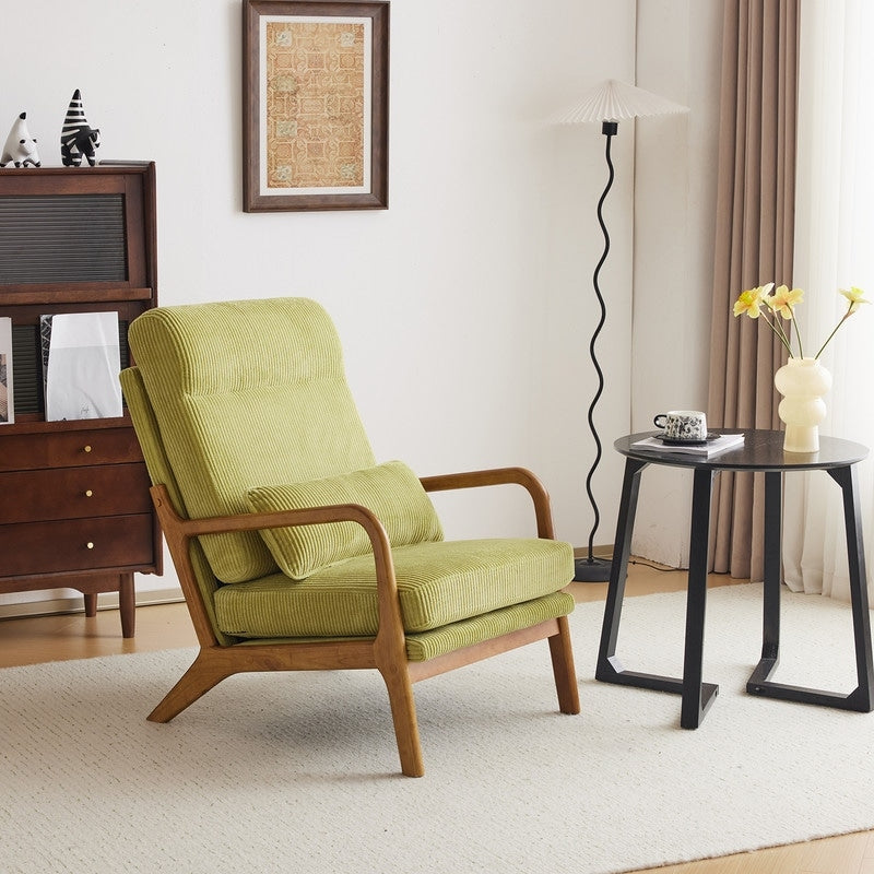 Chaise de loisirs à dossier haut en bois massif avec accoudoirs et dossier Chaise d'appoint