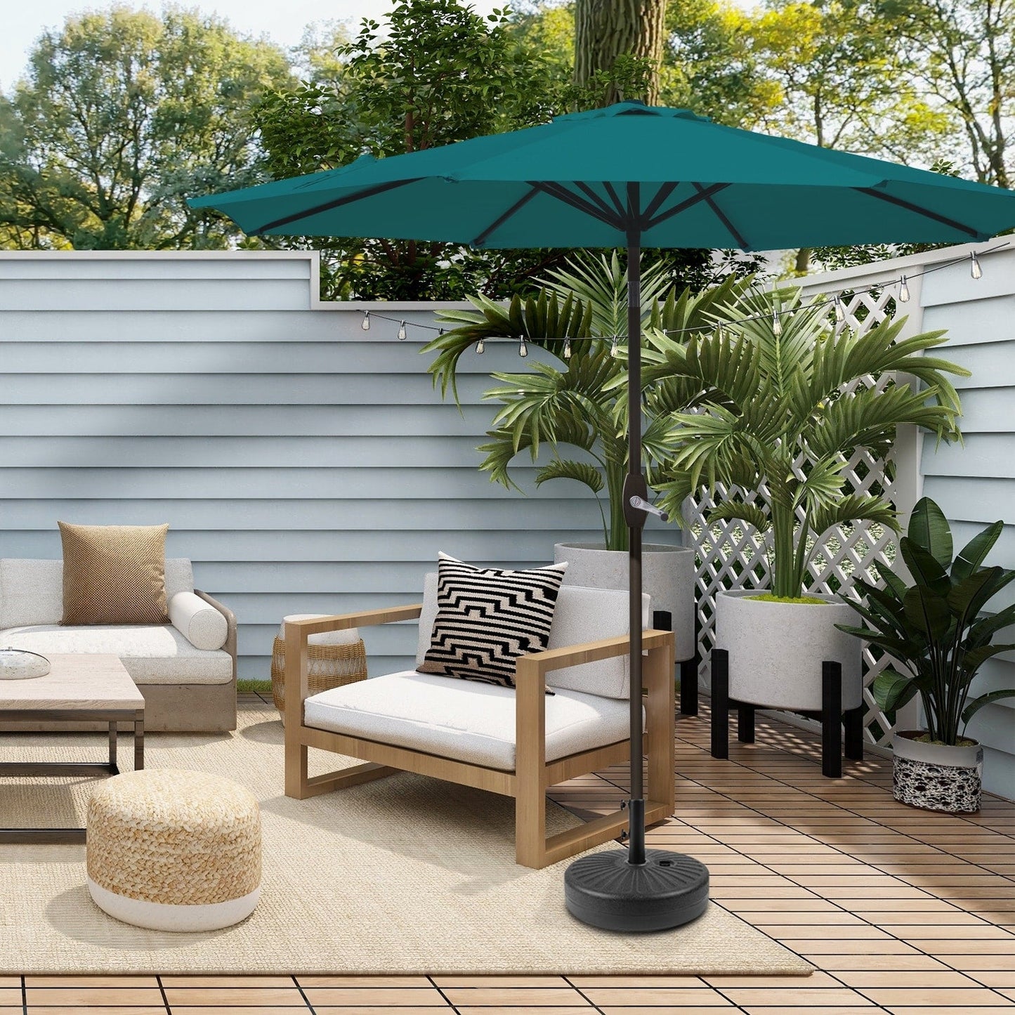 Parasol de patio Holme de 9 pieds et support de base
