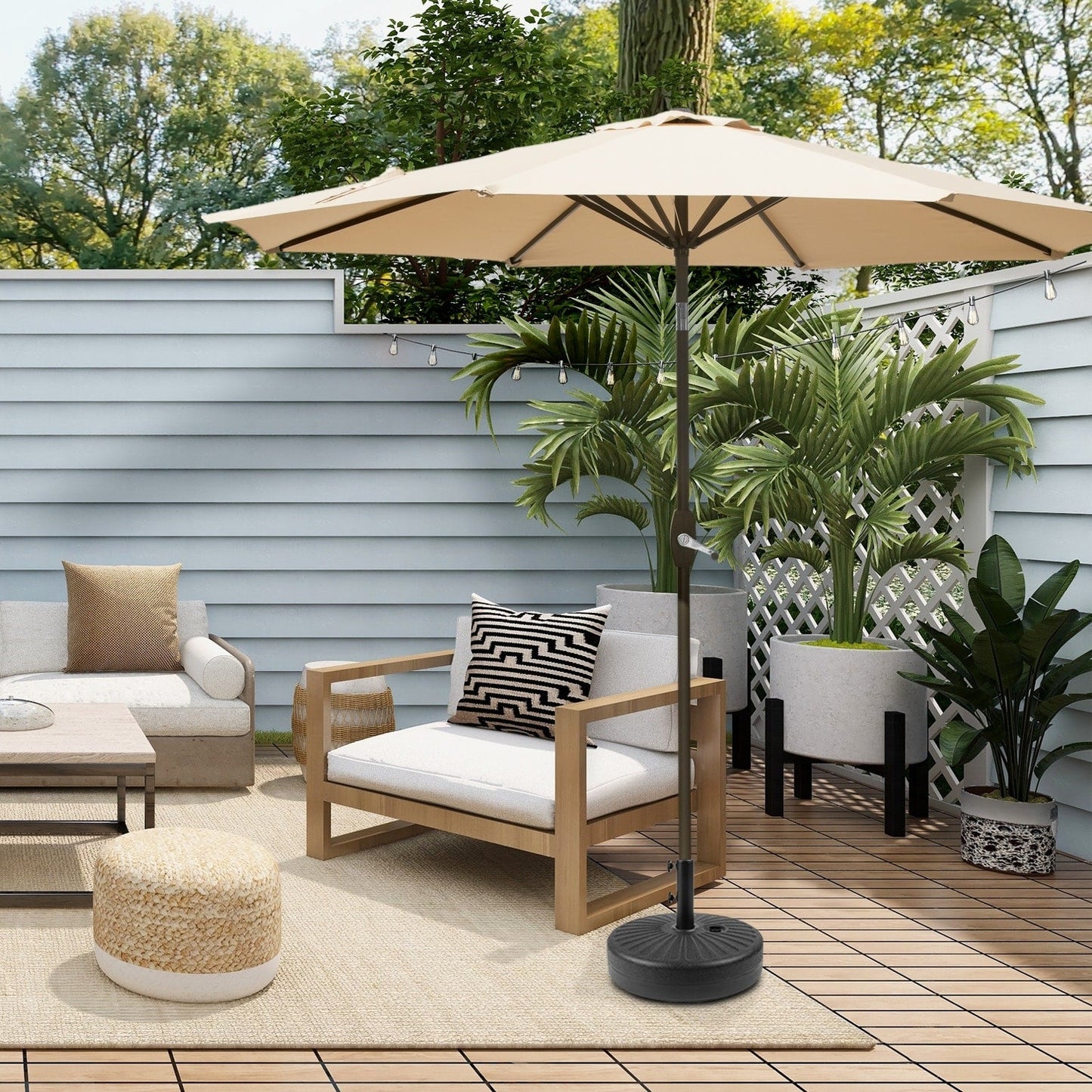 Parasol de patio Holme de 9 pieds et support de base
