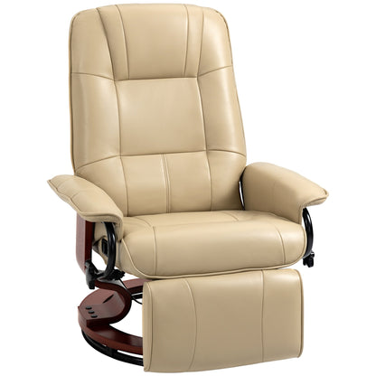 Fauteuil inclinable manuel pivotant et réglable en similicuir HomCom avec repose-pieds confortable et relaxant