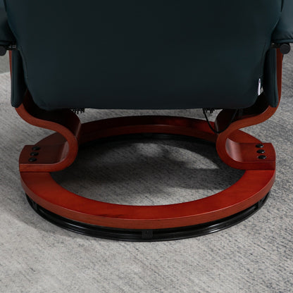 Fauteuil inclinable manuel pivotant et réglable en similicuir HomCom avec repose-pieds confortable et relaxant