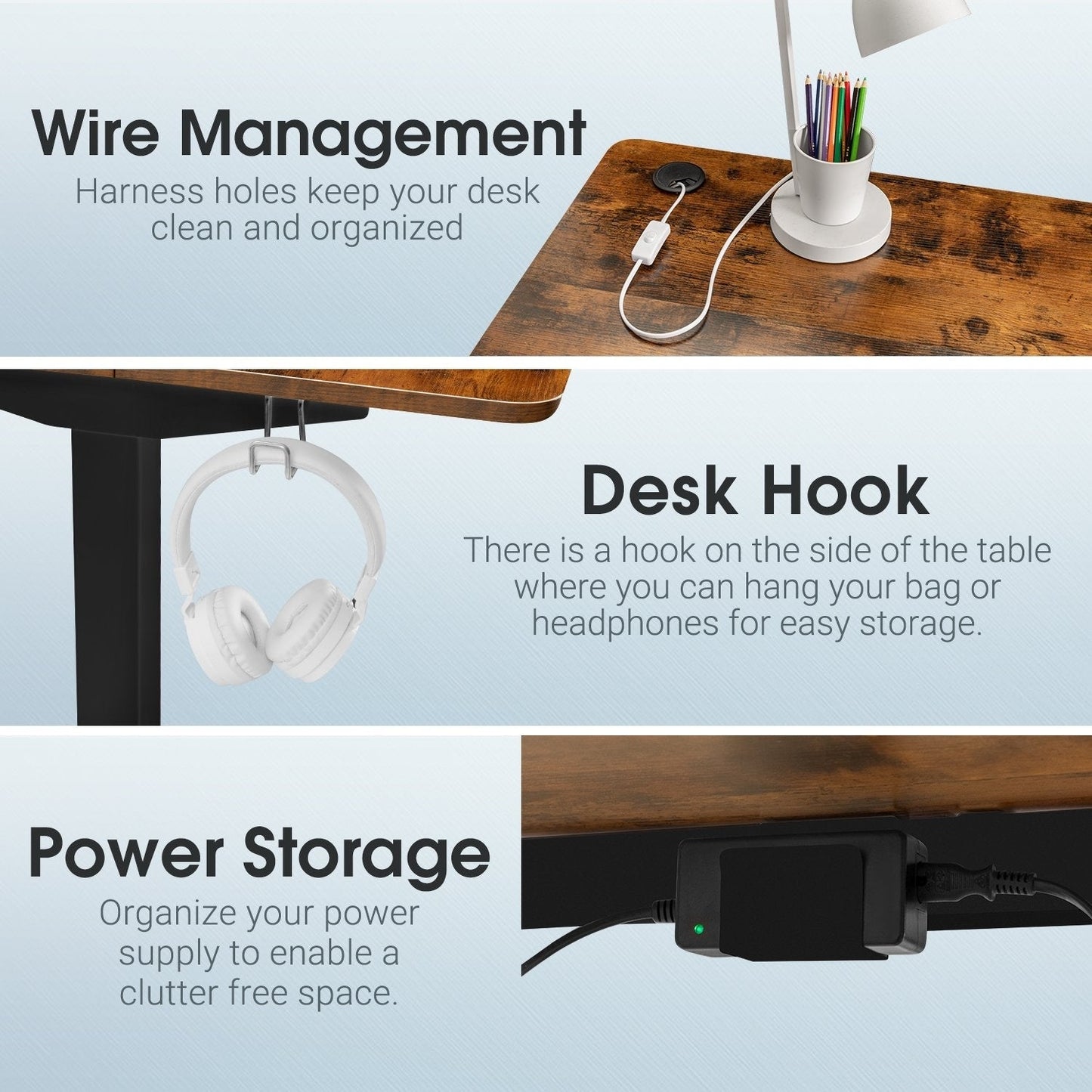 Bureau debout électrique réglable en hauteur Homall