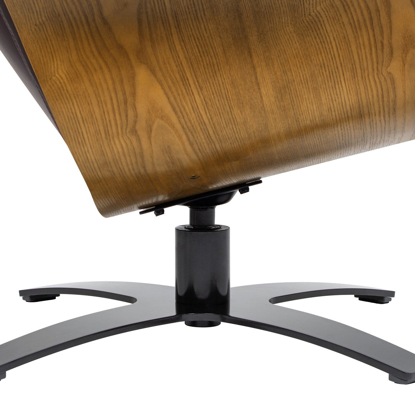 Fauteuil inclinable Jovan 31,5 en bois courbé et cuir véritable