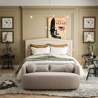 Causeuse 2 places rembourrée KINWELL Boucle avec oreillers