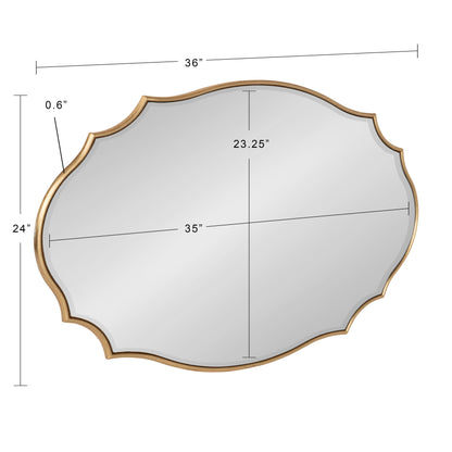 Miroir mural ovale festonné Kate et Laurel Leanna