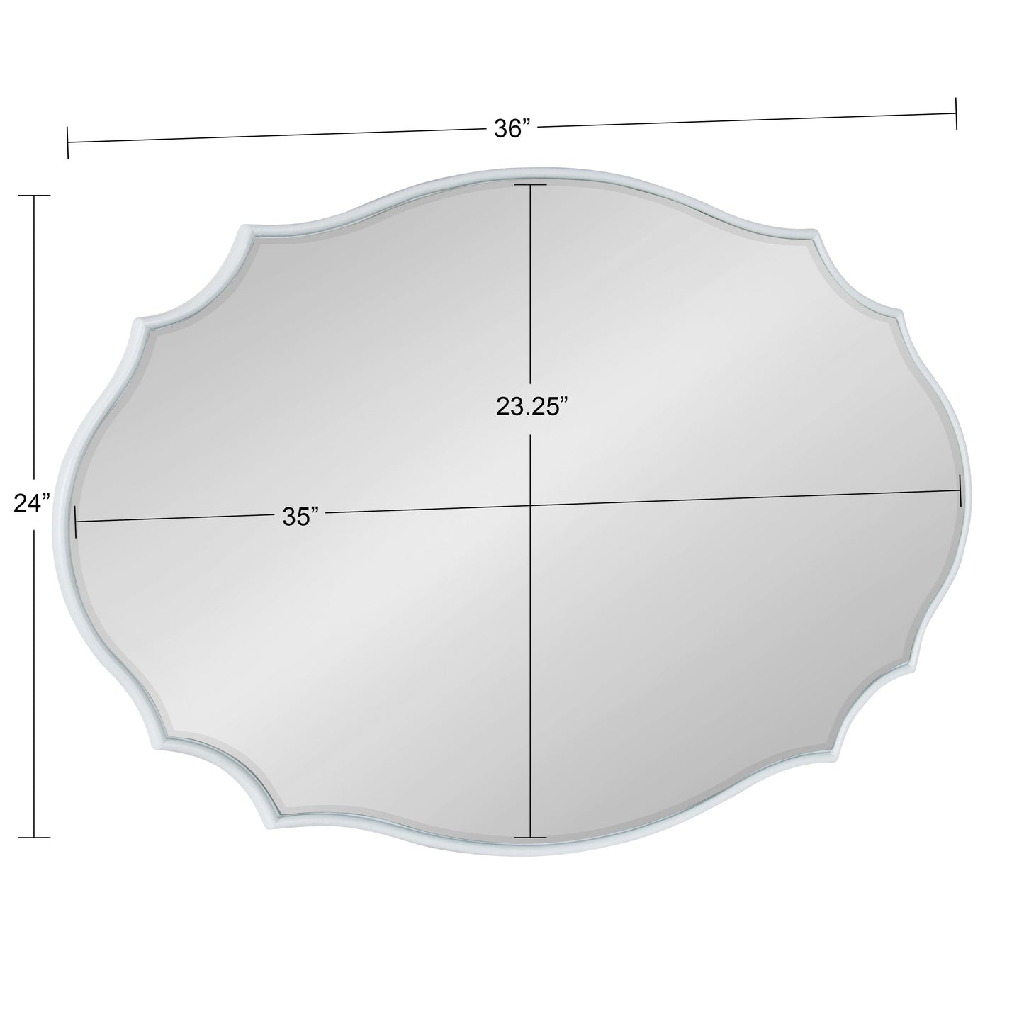 Miroir mural ovale festonné Kate et Laurel Leanna