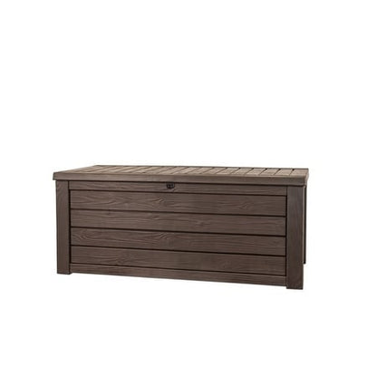Coffre de rangement extérieur Keter Westwood, grand format, 150 gallons, en résine durable, pour meubles et fournitures, marron