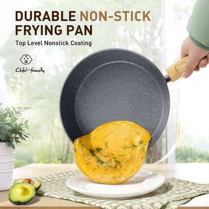 Batterie de cuisine antiadhésive, ensemble de 12 casseroles et poêles en granit