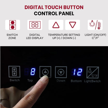 Réfrigérateur à vin autonome Koolatron Slim à deux zones pour 18 bouteilles