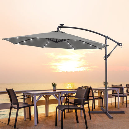Parasol de terrasse déporté à LED LIVOOSUN de 10 pieds avec base croisée