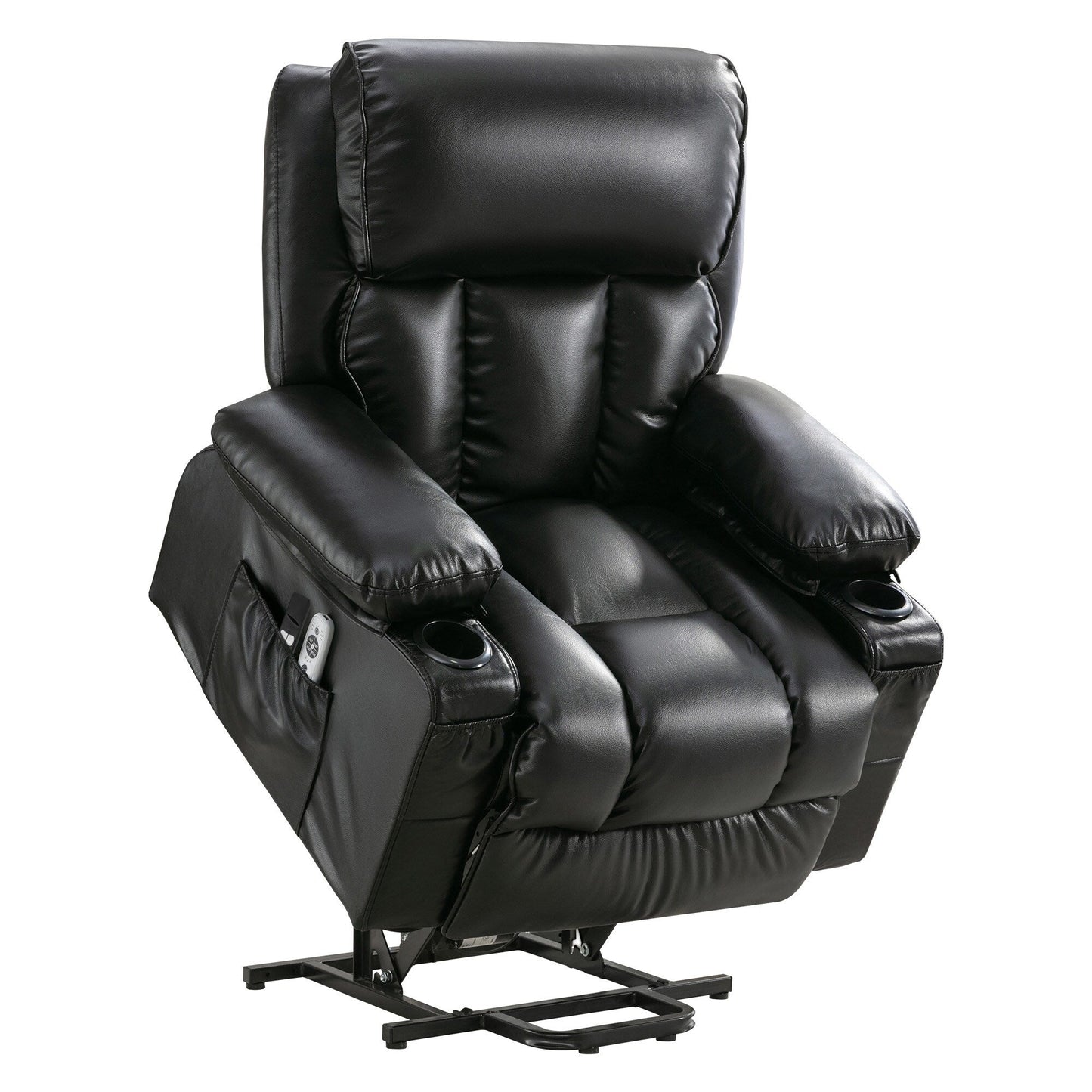 Grand fauteuil inclinable électrique avec chauffage et massage 8 points - Télécommande, port USB
