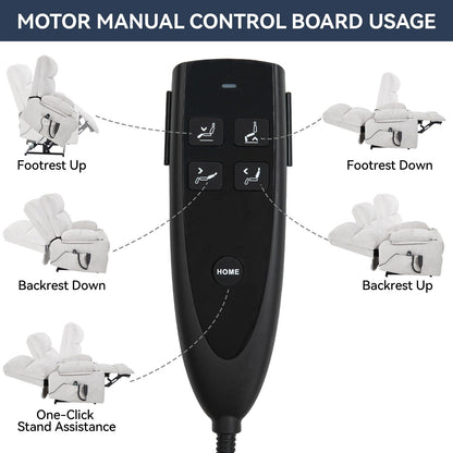 Fauteuil inclinable électrique Lazy Boy à double moteur en chenille avec massage et chauffage lombaire, deux porte-gobelets, gris-bleu
