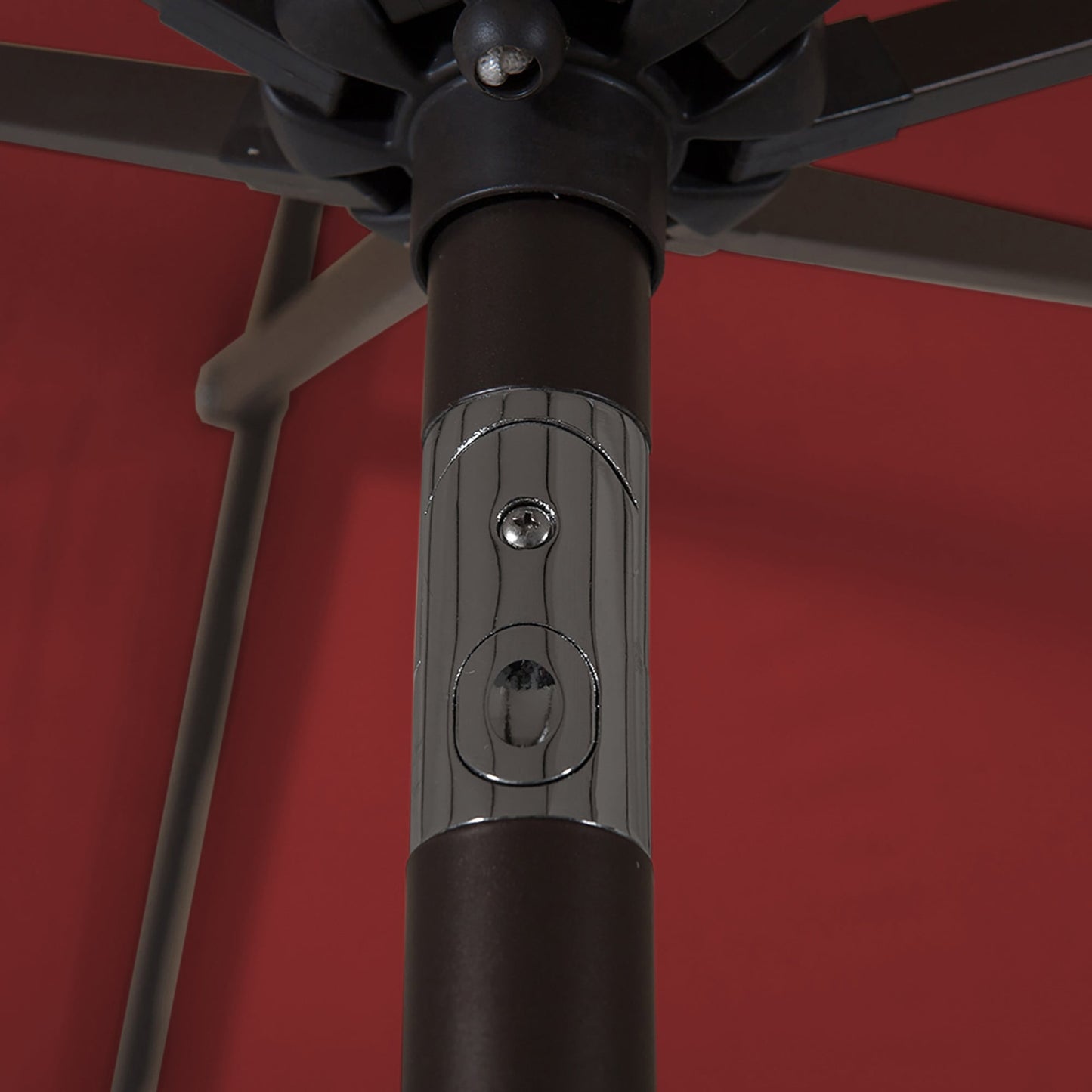 Parasol de patio Lopes de 9 pieds avec base en finition bronze et support de poids inclus