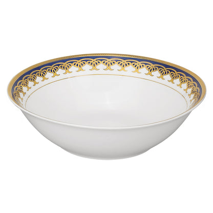 Service de table en porcelaine 57 pièces aux accents dorés et bleus de Lorren Home Trends