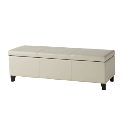 Banc de rangement en similicuir Lucinda par Christopher Knight Home - 51,25 L x 17,50 l x 16,25 H