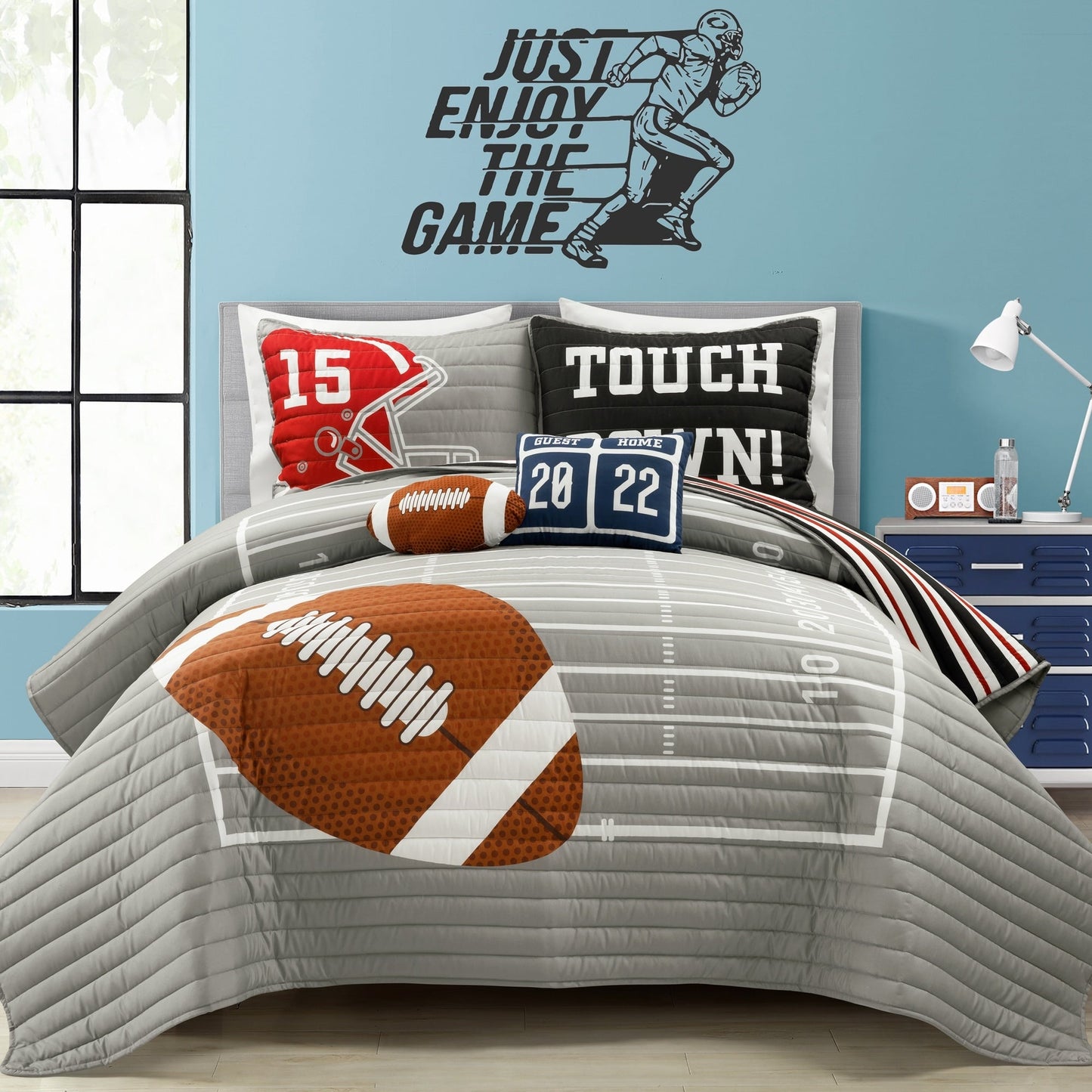 Couette surdimensionnée réversible pour enfants Lush Decor à motif de football américain