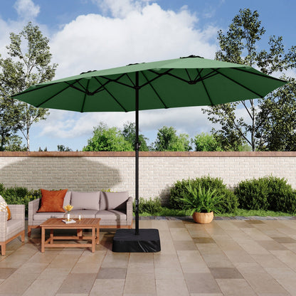 Parasol double extra large de 15 pieds pour patio double face de MAISON ARTS avec base incluse