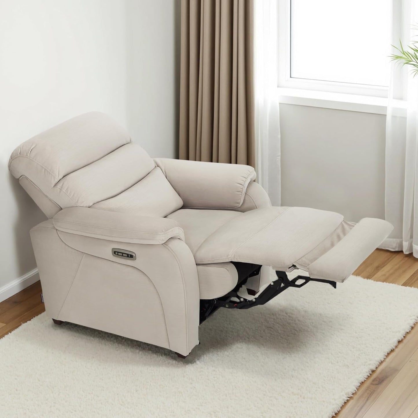 Fauteuil inclinable électrique MCombo Zero Wall-Hugger avec appui-tête réglable, idéal pour les petits espaces et les camping-cars, tissu ST257