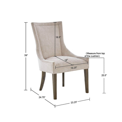 Chaises de salle à manger rembourrées Madison Park Signature Ultra avec pieds en bois (lot de 2) - N/A